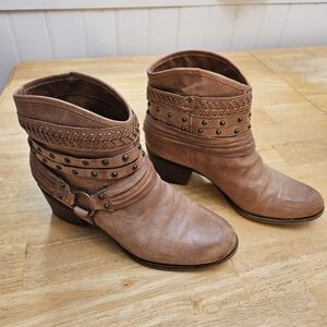 Jessica Simpson Currie leather sienna ankle boots size 8.5 womens